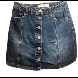 I&M Jeans Button-Front Denim Mini Skirt | Size Small